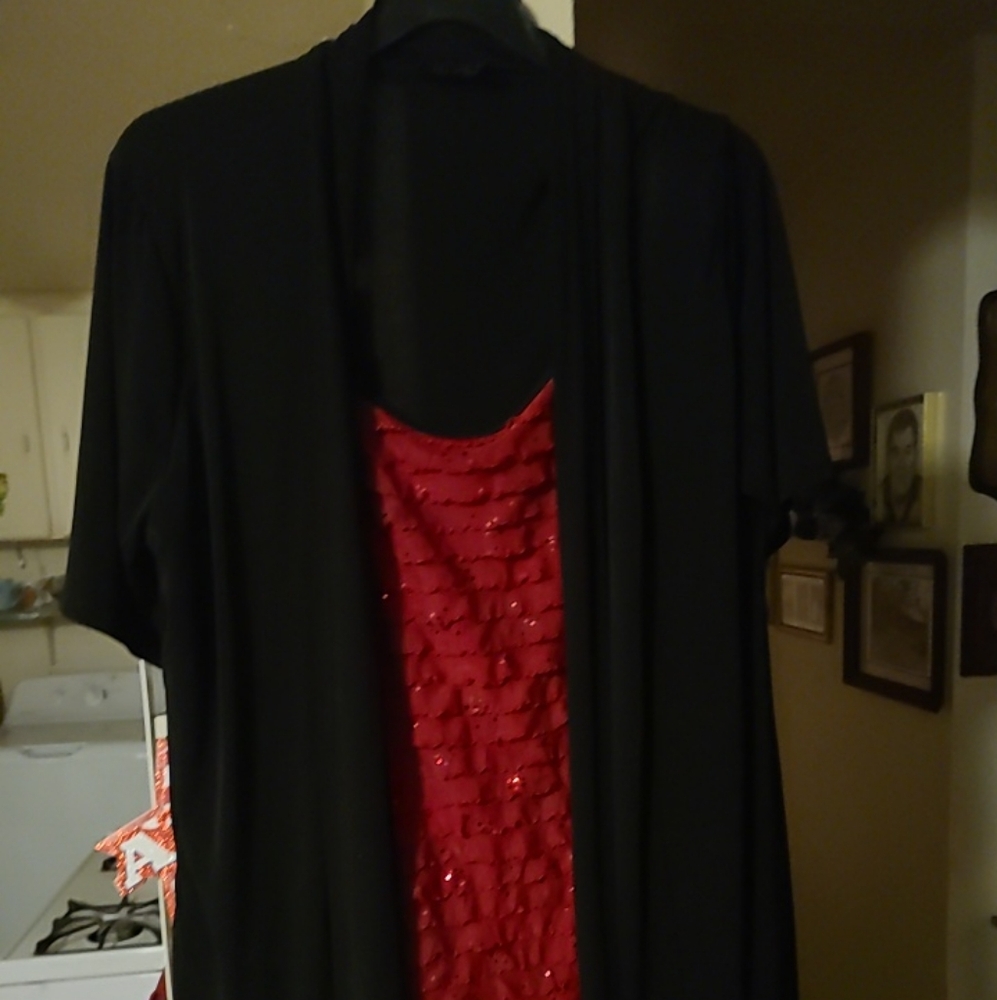 Double Take Sz 2X Camisole attached Cardigan